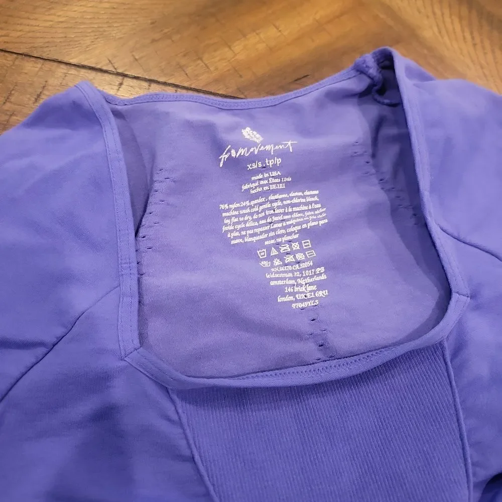 Free People Good Karma Long Sleeve Onesie Jumpsuit Blue Purple XS/S